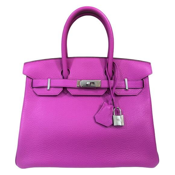 Hermes Birkin 30 Magnolia Pink Purple Togo Leather Palladium Hardware - Picture 1 of 11